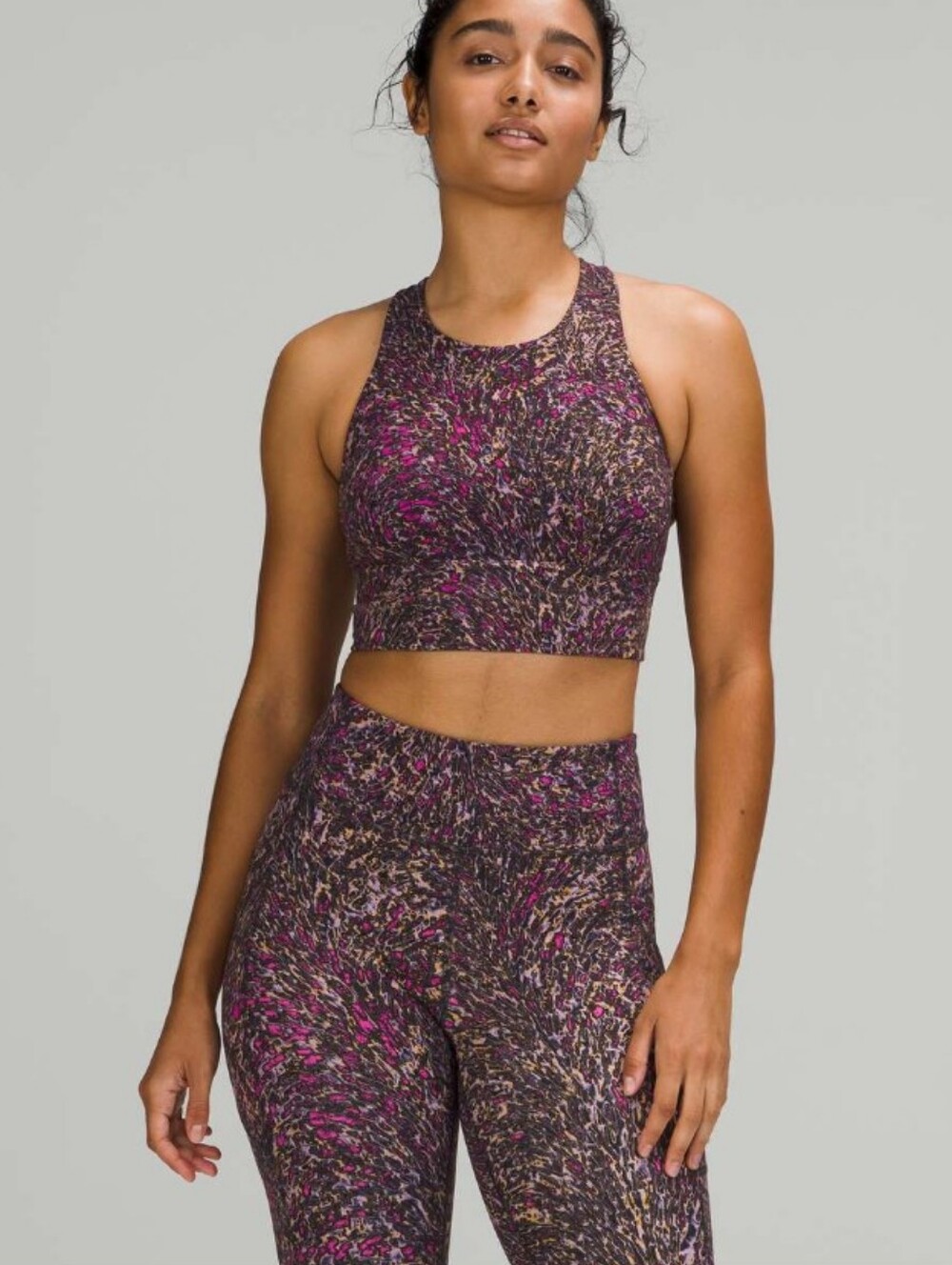 Lululemon Wunder Train Longline Bra Topography Multi-Color Size 8